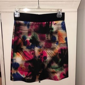 Milly size 0 multicolor zip skirt